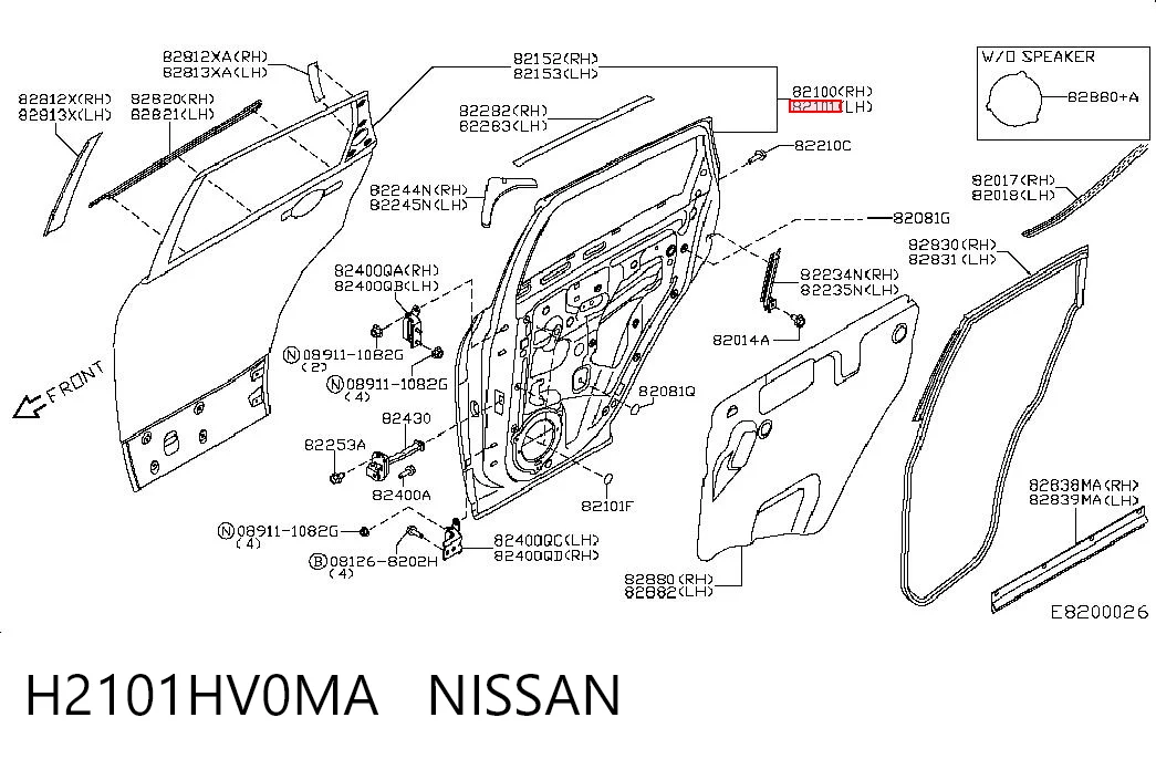 Drzwi tylne lewe do Nissan Qashqai II J11