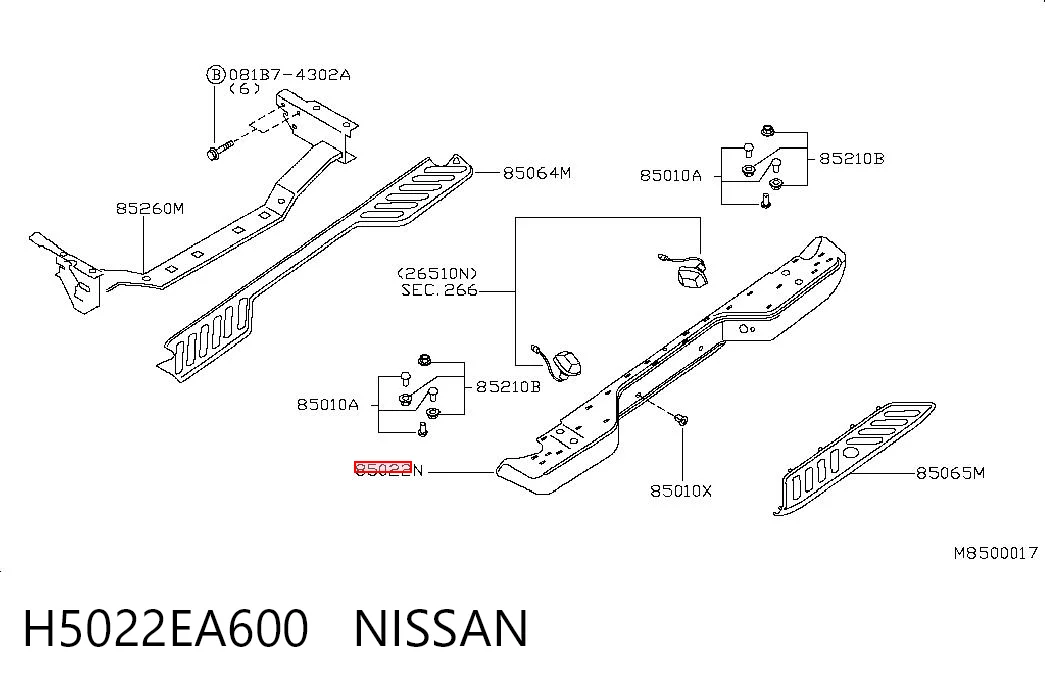 Zderzak tylny do Nissan Navara NP300 III D40