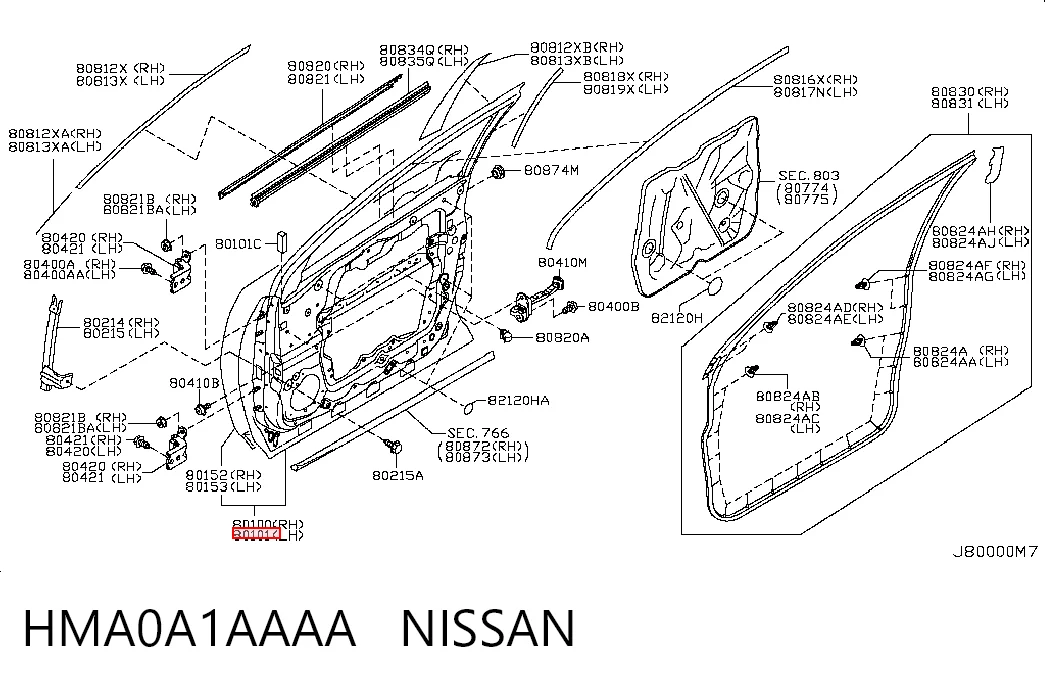 Drzwi przednie lewe Nissan Murano SUV (Z51) (2007 - 2014) cena, od 227,72 USD