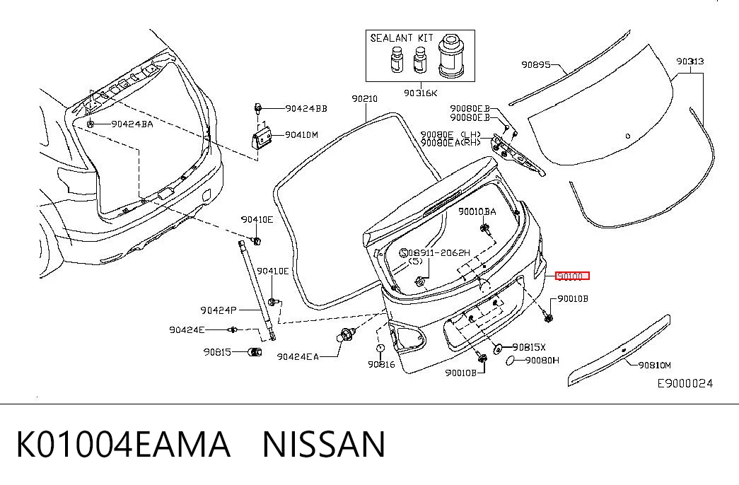 Drzwi tylne (bagażnika 3/5) do Nissan Qashqai II J11