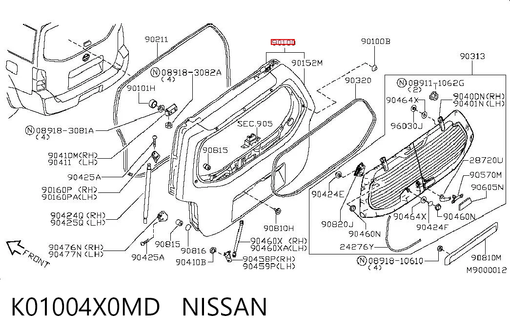 Drzwi tylne (bagażnika 3/5) do Nissan Pathfinder  R51M