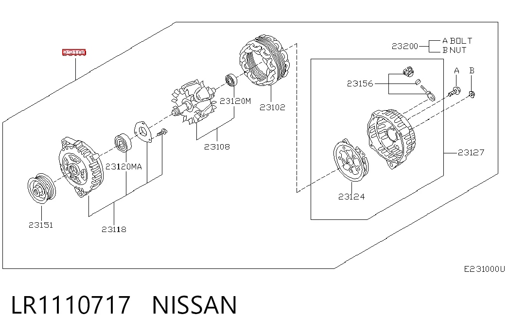 Do koszyka Alternator Nissan Teana  J32