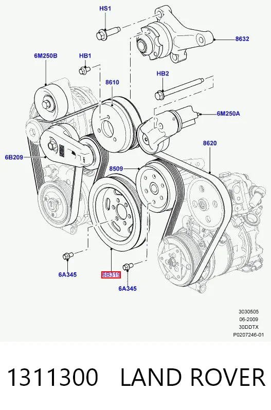1311300 Land Rover Koło pasowe wału korbowego