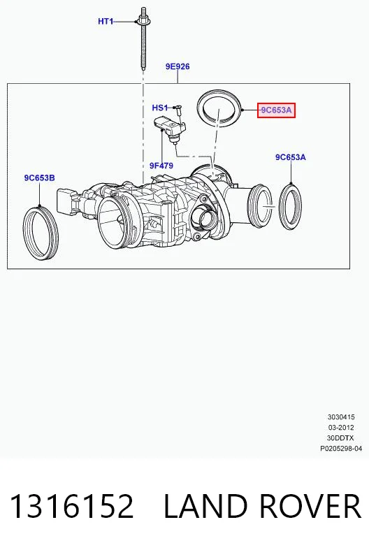 1316152 Land Rover Uszczelka przepustnicy