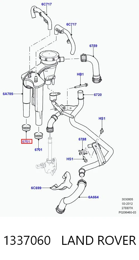 1337060 Land Rover O-ring do separatora gazu w skrzyni korbowej