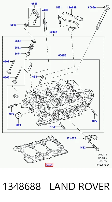 Uszczelka głowicy cylindrów do Land Rover Discovery III LR3