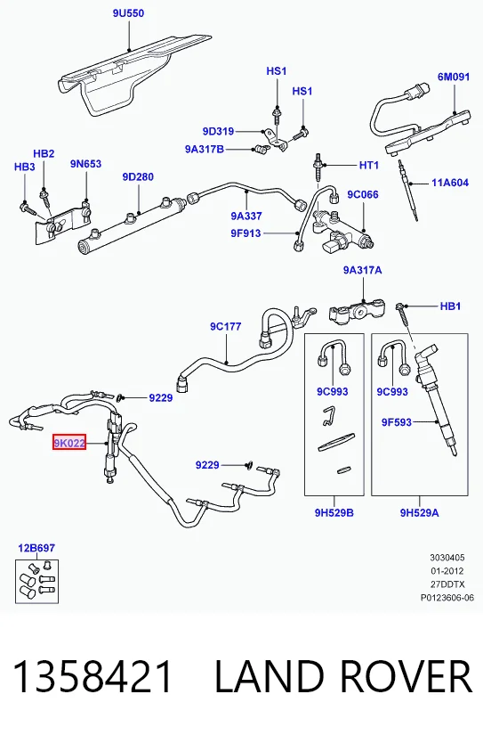 Rurka paliwa, zwrotna od wtryskiwaczy Land Rover Discovery III