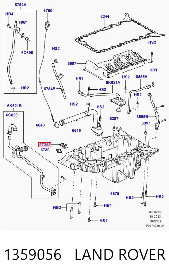 1359056 Land Rover Czujnik temperatury oleju w silniku