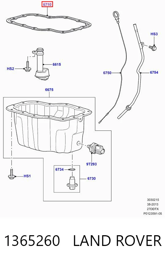 1365260 Land Rover Uszczelka miski olejowej silnika
