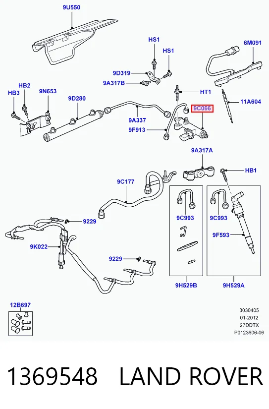 Czujnik ciśnienia paliwa do Peugeot 607  9D, 9U