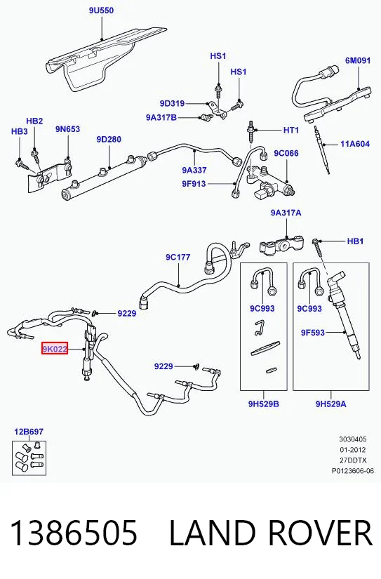 Rurka paliwa, zwrotna od wtryskiwaczy Land Rover Discovery III SUV (LR3) (2004 - 2009) cena, od 91,17 USD