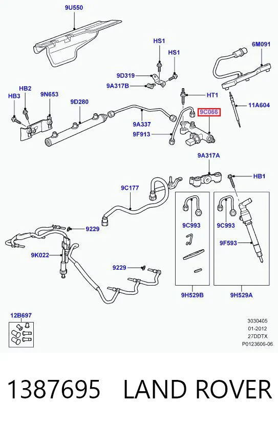 Czujnik ciśnienia paliwa Peugeot 607 sedana (9D, 9U) (2000 - 2010) cena, od 46,60 USD
