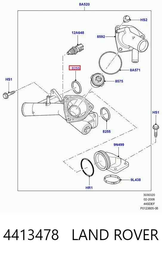 4413478 Land Rover Uszczelka termostatu