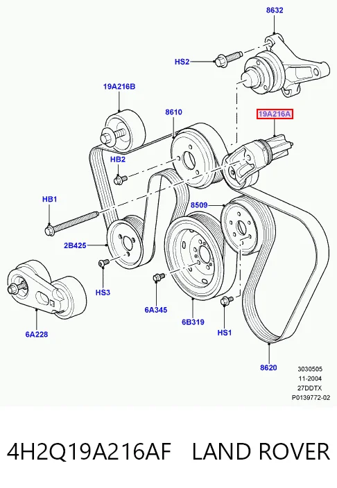 Napinacz paska napędowego do Land Rover Range Rover SPORT I L320