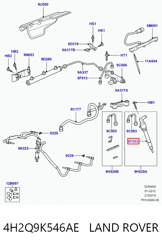 4H2Q9K546AE Land Rover Wtryskiwacz paliwa