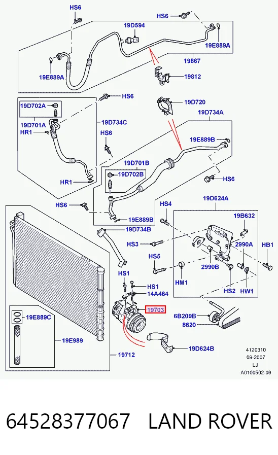 Sprężarka klimatyzacji Land Rover Range Rover III SUV (L322) (2002 - 2009) cena, od 273,44 USD