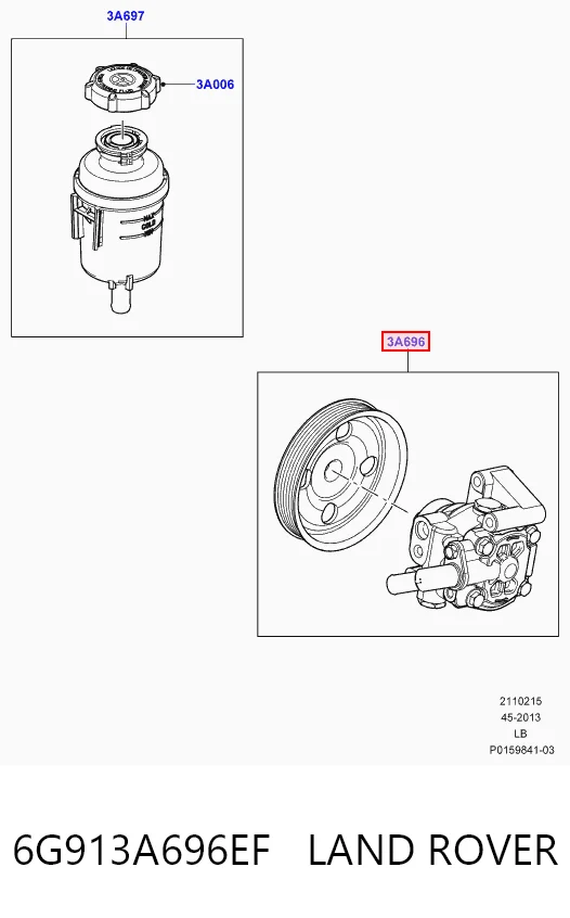 6G913A696EF Land Rover Pompa wspomagania hydraulicznego kierownicy