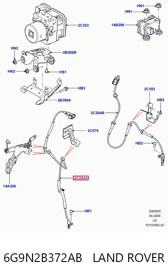 Czujnik ABS przedni do Land Rover Freelander II L359