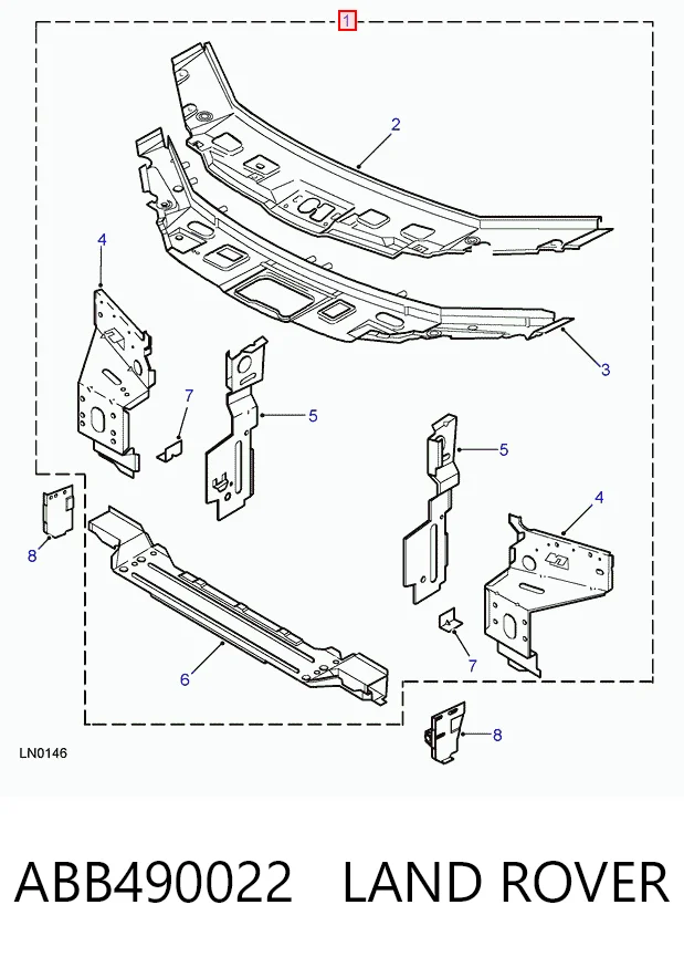 Osłona chłodnicy kompletna (panel mocowania reflektorów) do Land Rover Freelander L314