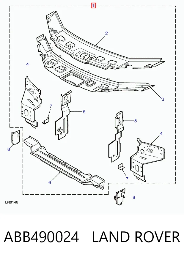 Do koszyka Osłona chłodnicy kompletna (panel mocowania reflektorów) Land Rover Freelander I L314