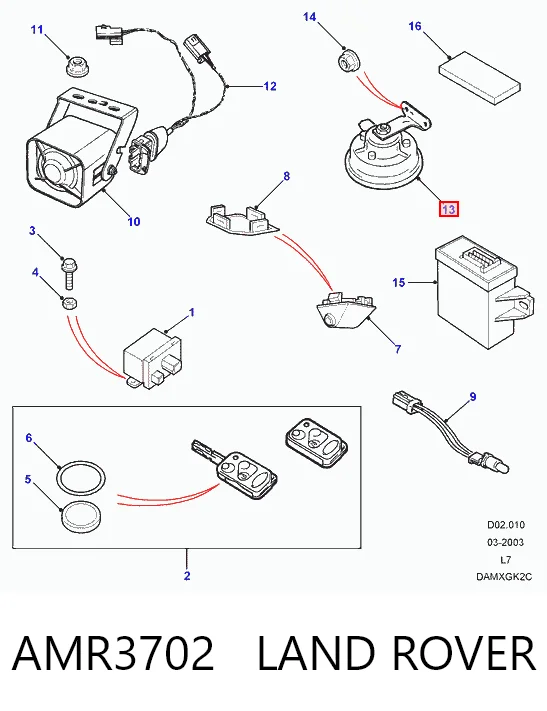Sygnał dźwiękowy (klakson) do Land Rover Range Rover LP, P38A