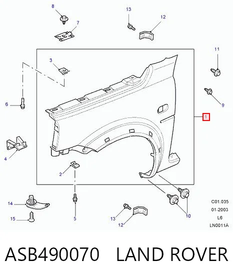 Błotnik przedni lewy do Land Rover Freelander I L314