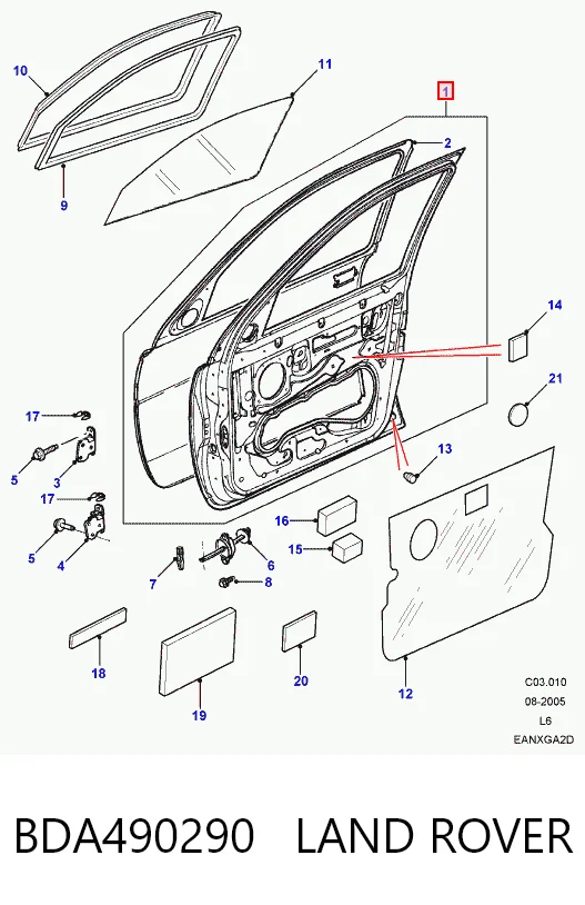 Drzwi przednie lewe Land Rover Freelander I SUV (L314) (1997 - 2006) cena, od 213,54 USD