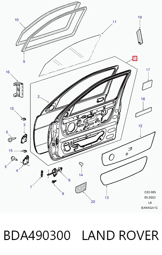 Drzwi przednie prawe Land Rover Freelander I SUV (L314) (1997 - 2006) cena, od 10,98 USD