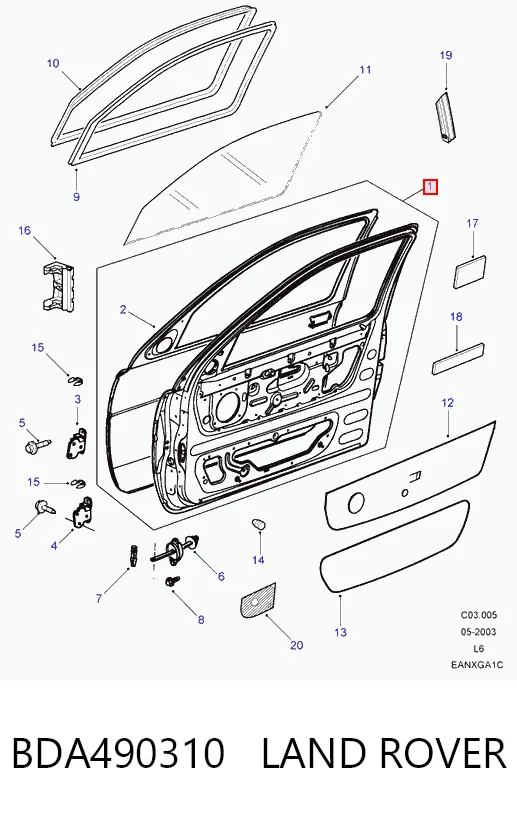 Drzwi przednie lewe Land Rover Freelander I SUV (L314) (1997 - 2006) cena, od 10,98 USD