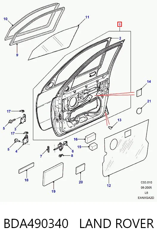 Do koszyka Drzwi przednie prawe Land Rover Freelander I L314