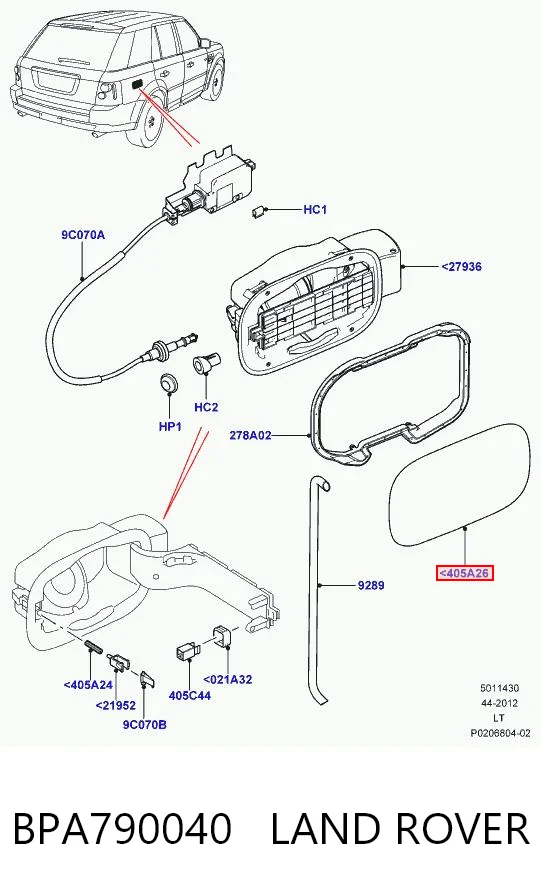 Klapka wlewu paliwa Land Rover Discovery III SUV (LR3) (2004 - 2009) cena, od 43,56 USD