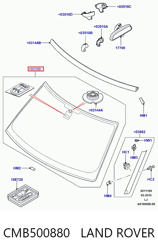 Szyba przednia Land Rover Range Rover III SUV (L322) (2002 - 2009) cena, od 314,48 USD