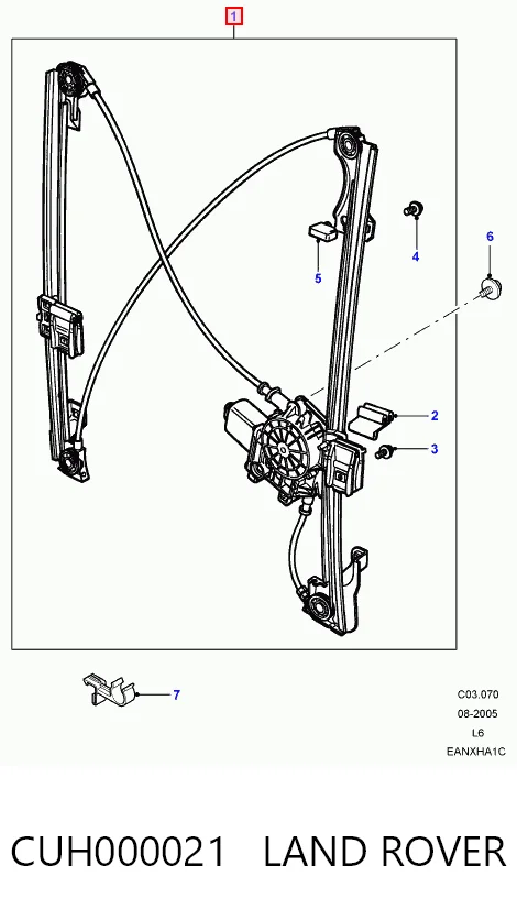 Do koszyka Mechanizm podnoszenia szyby drzwi przednich prawych Land Rover Freelander I L314