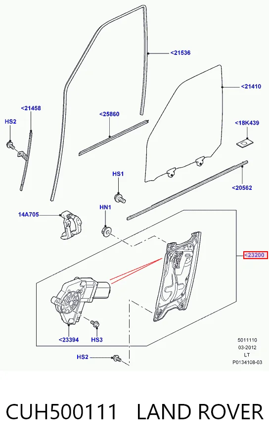 Mechanizm podnoszenia szyby drzwi przednich lewych Land Rover Discovery IV SUV (L319) (2009 - 2018) cena, od 94,09 USD