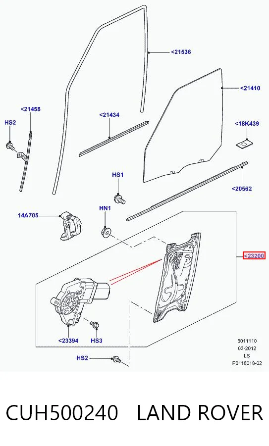 Kupić Mechanizm podnoszenia szyby drzwi przednich prawych Land Rover Discovery III LR3 w dobrej cenie