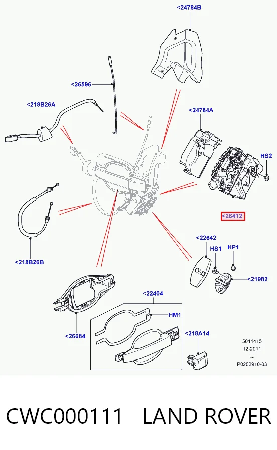 Zamek drzwi tylnych lewych do Land Rover Range Rover III L322