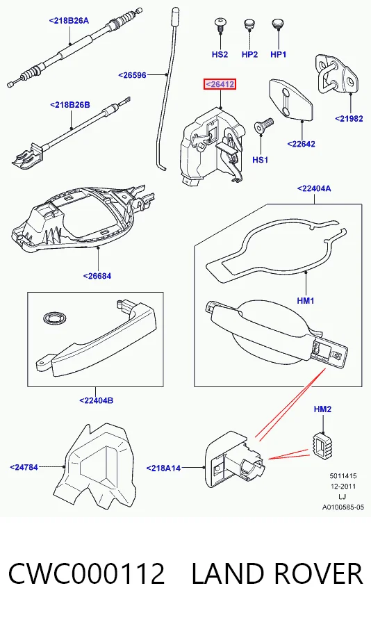 Zamek drzwi tylnych lewych Land Rover Range Rover III SUV (L322) (2002 - 2009) cena, od 112,91 USD