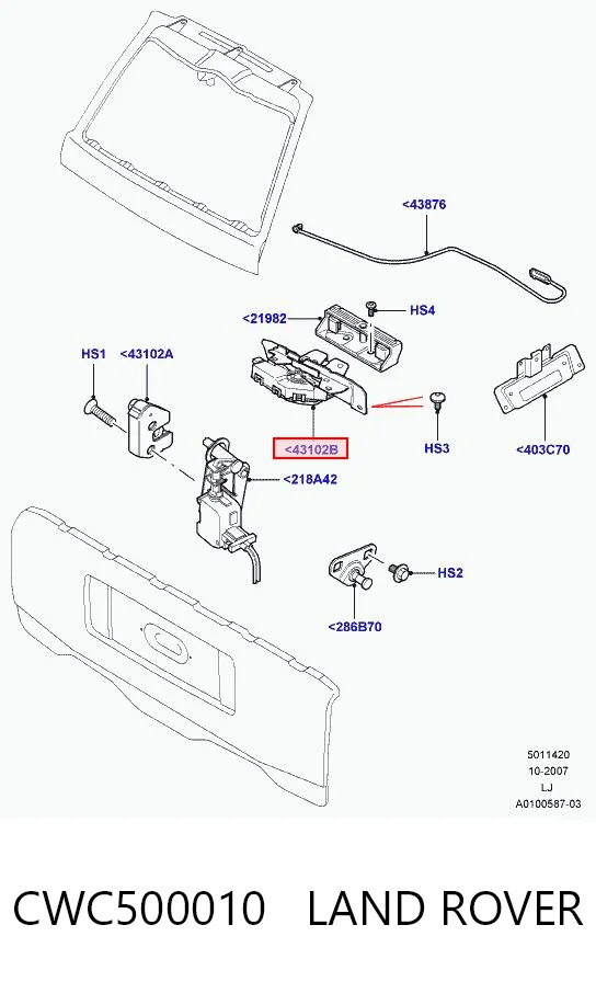 Kupić Zamek klapy bagażnika (3/5 drzwi tylnych) Land Rover Range Rover III L322 w dobrej cenie