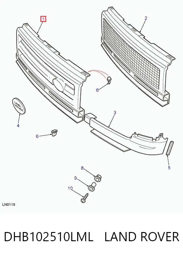 Kupić Atrapa chłodnicy Land Rover Discovery II LJ ,LT w dobrej cenie