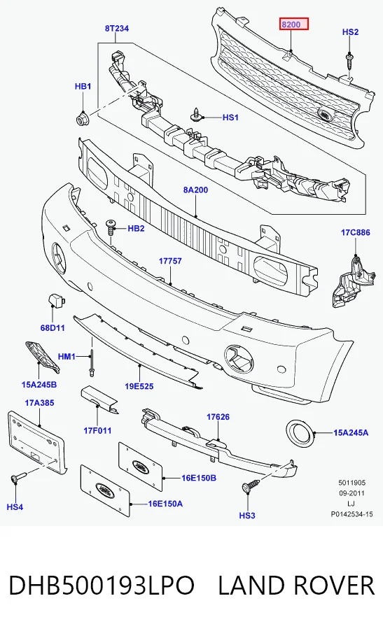 Do koszyka Atrapa chłodnicy Land Rover Range Rover III L322