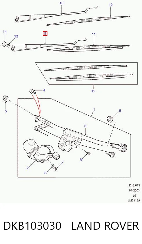Ramię wycieraczki szyby przedniej do Land Rover Freelander I L314