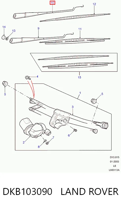 Ramię wycieraczki szyby przedniej do Land Rover Freelander I L314