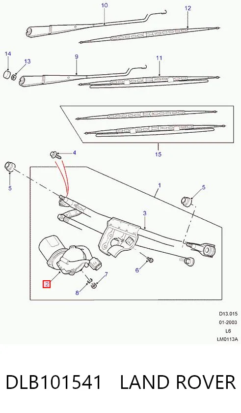 Silniczek wycieraczki szyby przedniej do Land Rover Freelander I L314