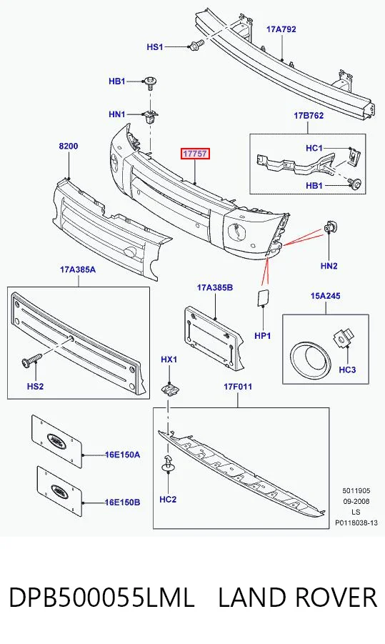 Zderzak przedni Land Rover Discovery III SUV (LR3) (2004 - 2009) cena, od 637,27 USD