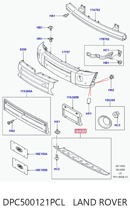 Kupić Zaślepka haku holowniczego zderzaka przednia Land Rover Discovery III LR3 w dobrej cenie