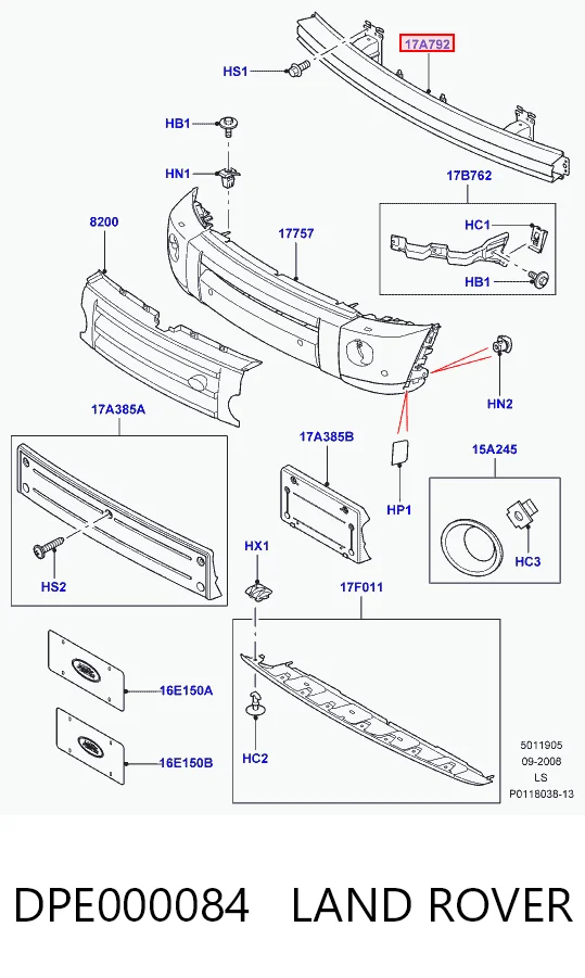 Wzmocnienie zderzaka przedniego do Land Rover Discovery III LR3