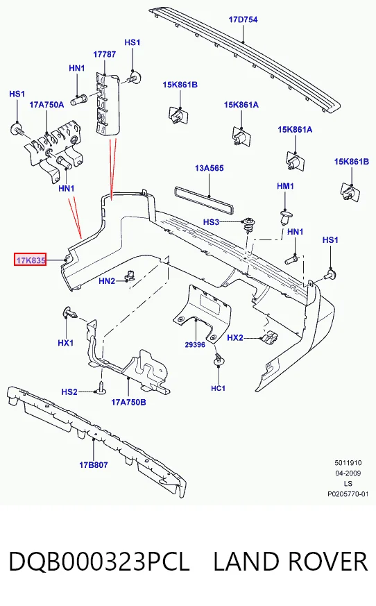 Do koszyka Zderzak tylny Land Rover Discovery III LR3