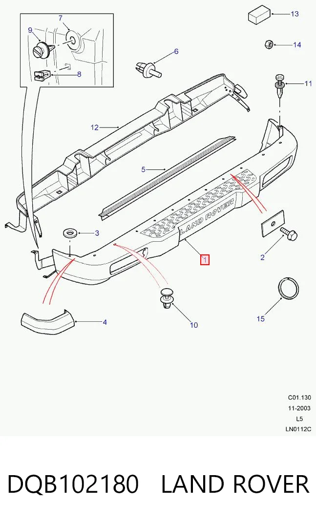 Kupić Zderzak tylny Land Rover Discovery II LJ ,LT w dobrej cenie