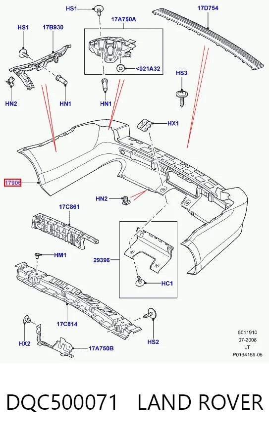 Zderzak tylny do Land Rover Range Rover SPORT I L320