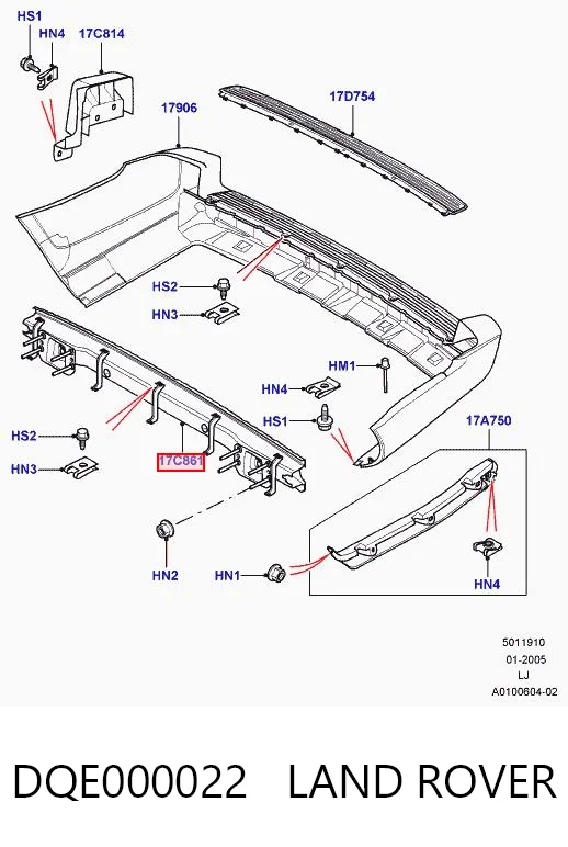 Wzmocnienie zderzaka tylnego do Land Rover Range Rover III L322